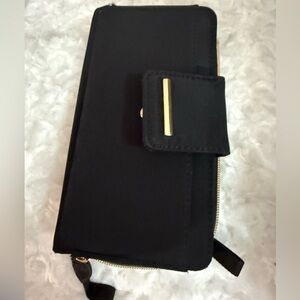 Black Wallet with Gold Accent